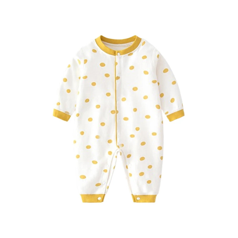 Baby One-piece Clothes Long-sleeved Cotton Newborn Pajamas Rompers Baby Air-conditioned Clothes Spring and Autumn