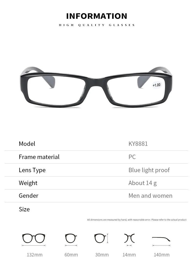 Reading Glasses Women Classic Resin Mens High-definition Presbyopic Glasses Diopter+1.00 1.5 2.0 2.5 3.0 3.5 4.0 Gafas 노안 돋보기