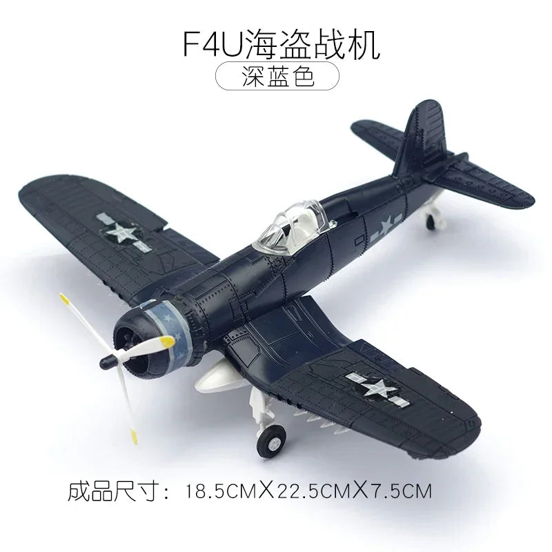 1/48 WWII Fighter Model Pirate Mustang Spitfire Hurricane BF109 4D Assemble Aircraft Plastic DIY Airplane Toy Building Kits