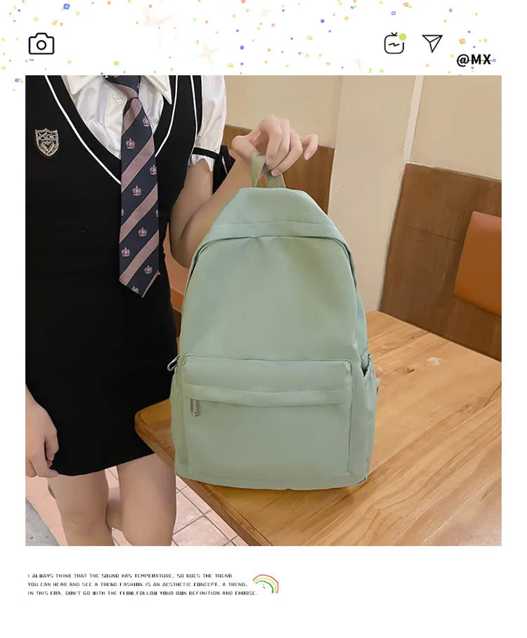 Fashion Canvas Backpack for Women Anti-theft School Shoulder Bag for Teenage Girls New Style Female School Backpack