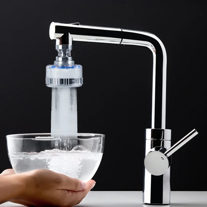 360° Faucet Water Filter Pressurized Sink Filter Water Purifier Kitchen Bathroom Tap Splash Proof Faucet Aerator Extender