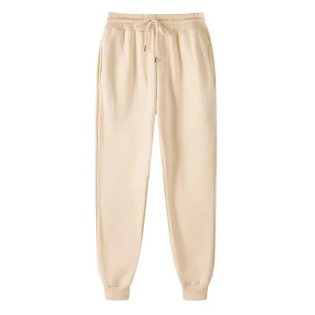 Autumn and winter Men Warm Casual Pants Fitness Sportswear Tracksuit Bottoms    Trousers Black Gyms Jogger Pants