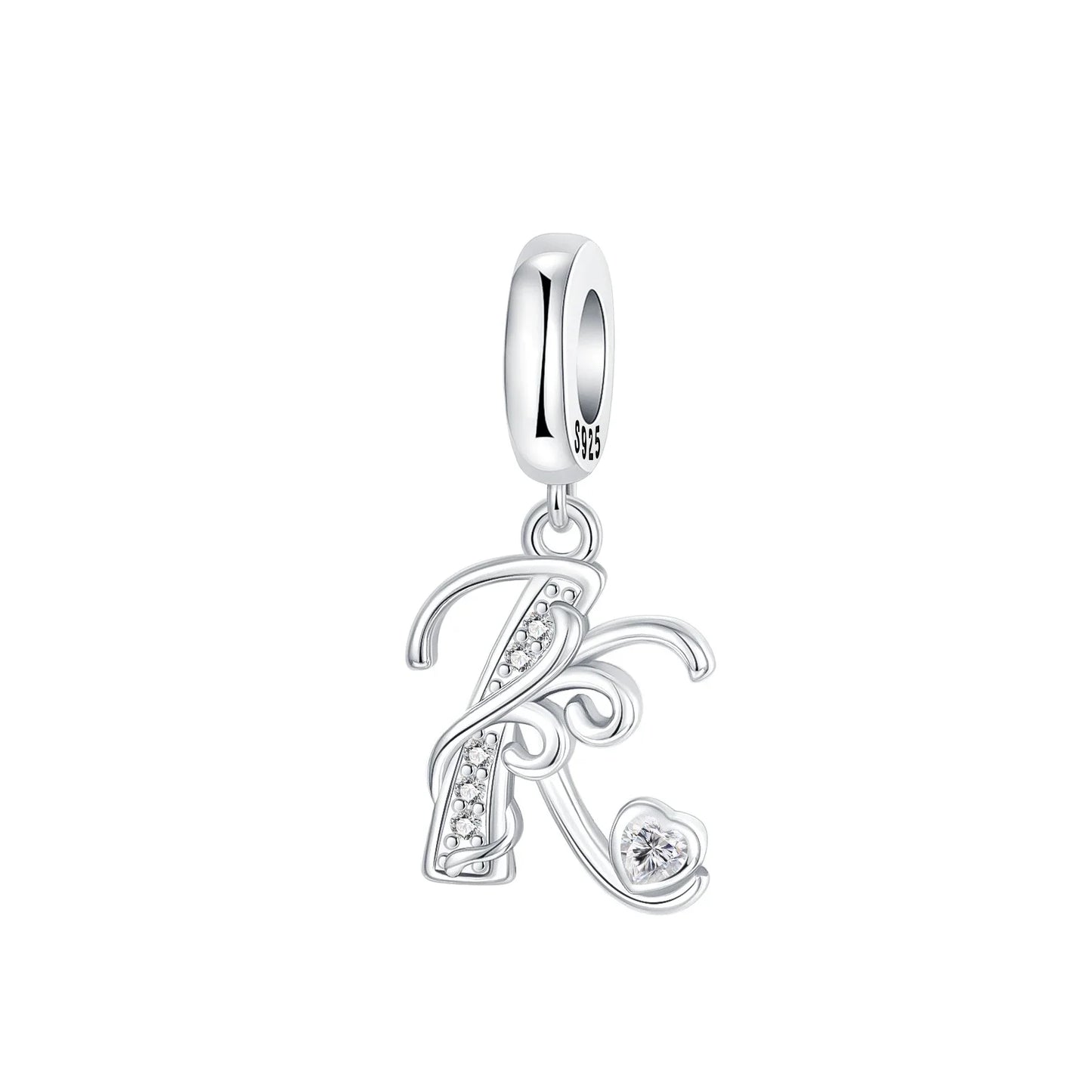925 Sterling Silver Full series of A-Z letters pendant Charms For Original  Bracelet Charm Necklace Diy Female Jewelry