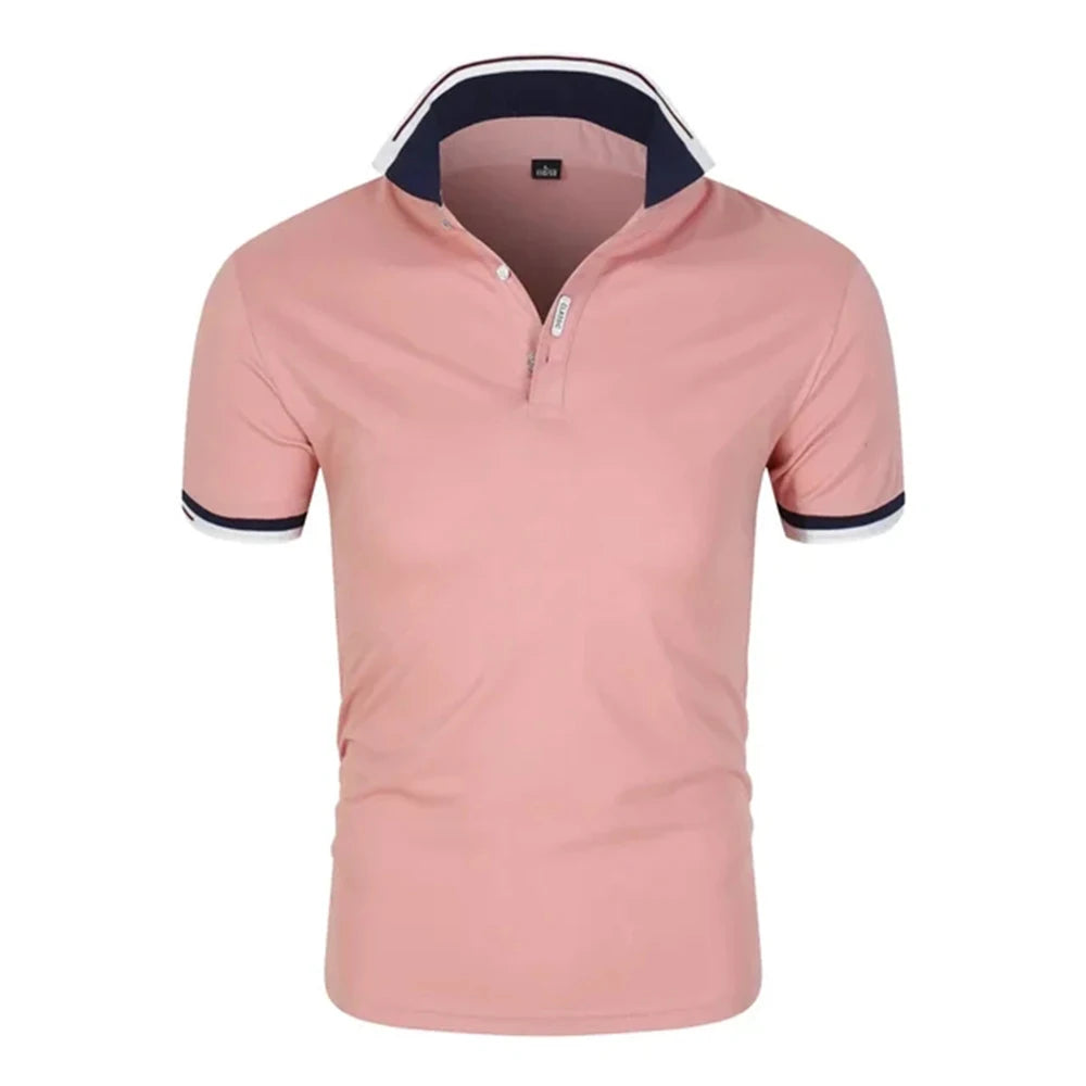 Summer Men Polo Men Shirt Short Sleeve Polo Shirt Contrast Color Polo New Clothing Streetwear Casual Fashion Men Collar Tops