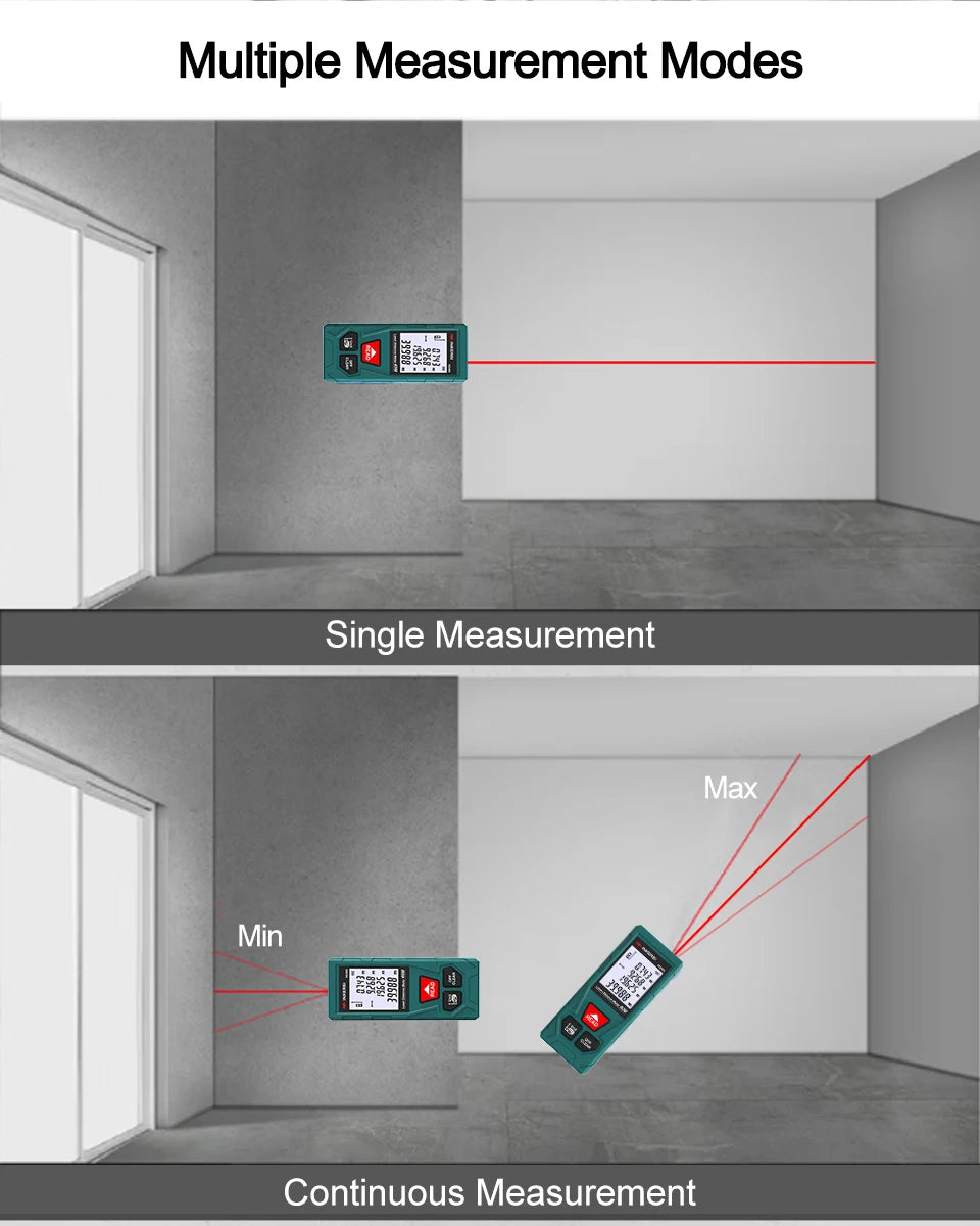 Laser Distance Meter Digital Rangefinder Roulette Trena Measuring Tape Construction Tool Laser Tape Measure Range Finder