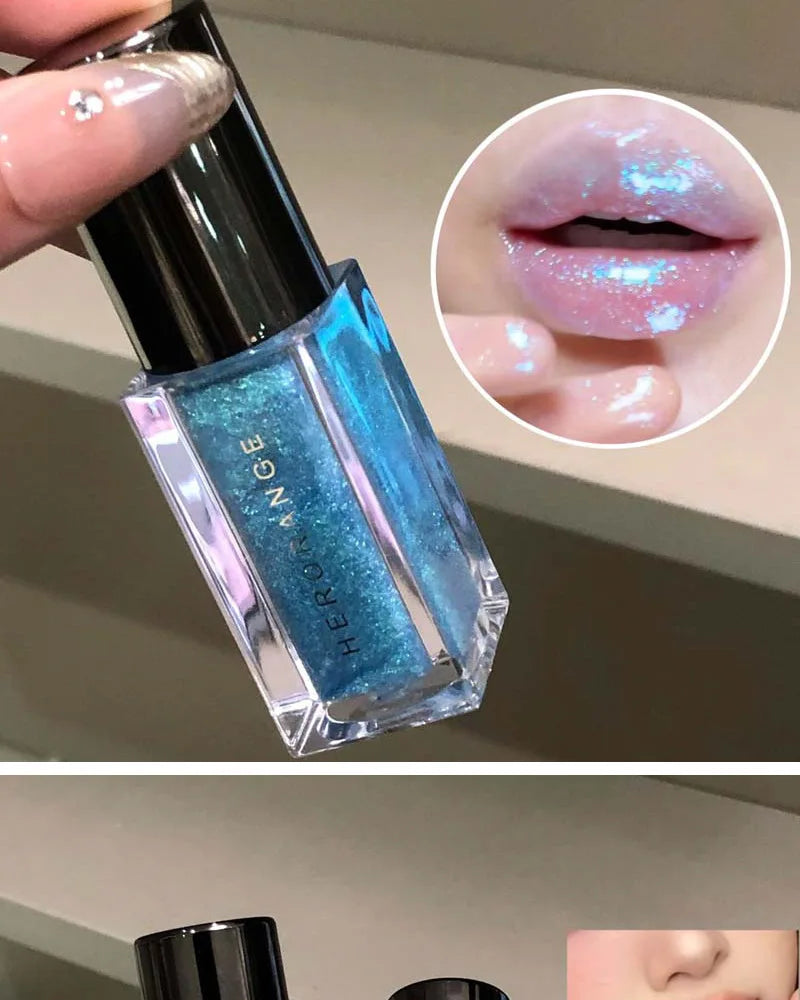 Shiny Glitter Lip Gloss Mirror Water Light Lip Glaze Long Lasting Moisturizing Lipstick Pearl Shimmer Lip Oil For All Skin Types