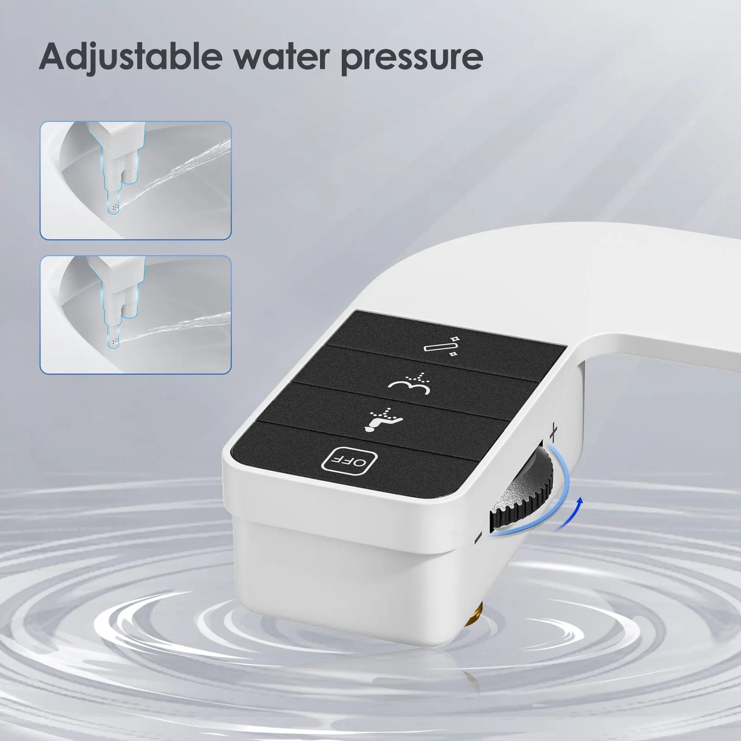Bidet Attachment for Toilet Seat Self Cleaning Attachment Non-Electric Dual Nozzle Bidet Adjustable Water Pressure Ass Sprayer