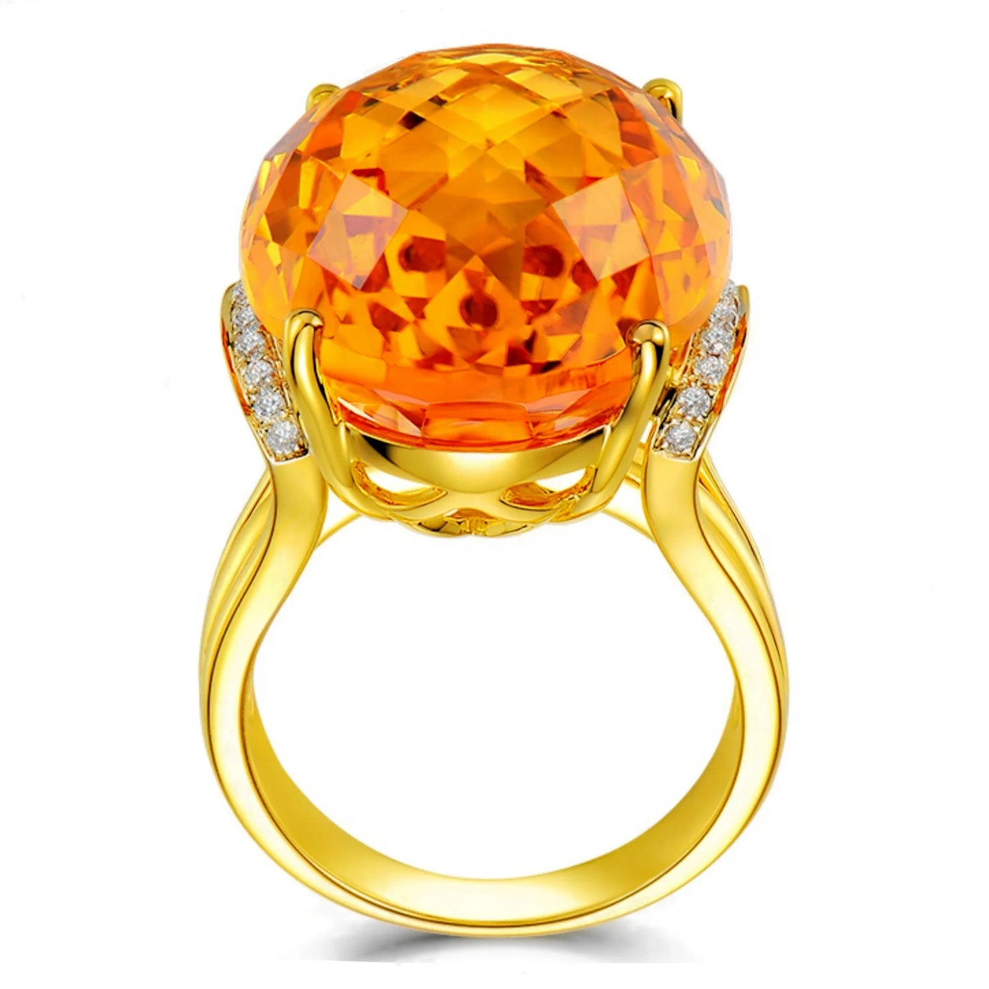 sterling silver 925 Citrine Ring with Yellow Crystal: Elegant Handmade Jewelry Gift for Women, Birthdays & Anniversaries
