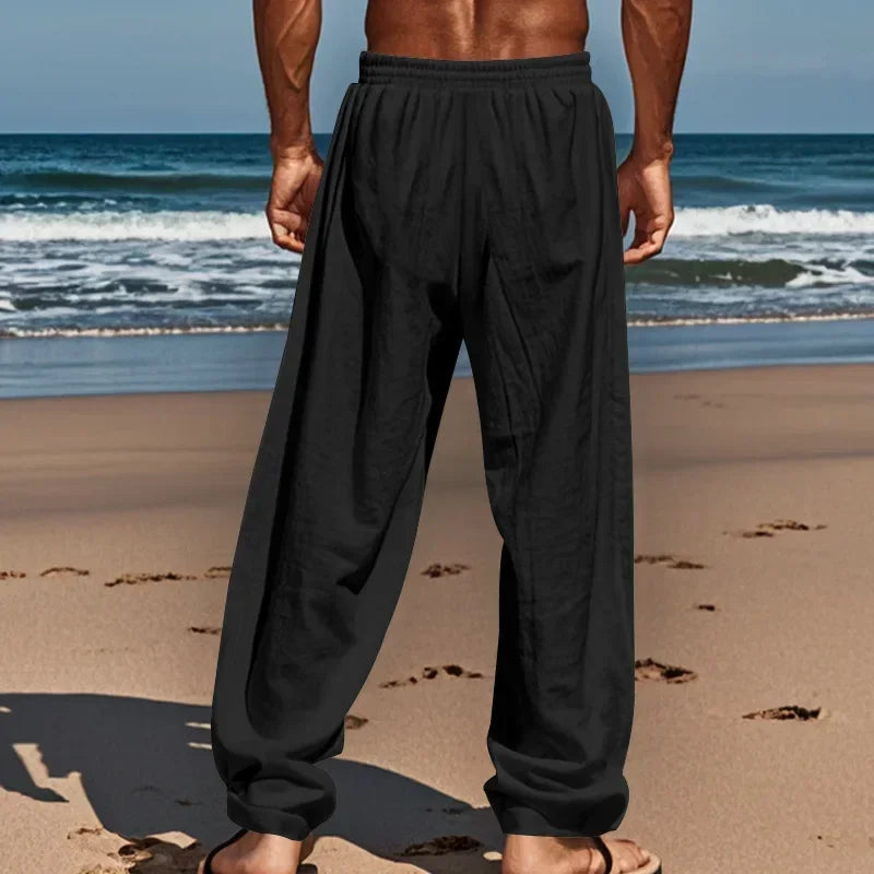 Men's Casual Pants Comfortable and Breathable Daily Wear with Fashionable Men Must Be Large Size Loose Elastic Waist Comfort