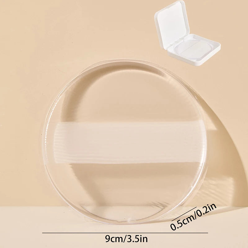 Soft Silicone Gel Powder Puff Sponge For Body Lotion Face Foundation Transparent No Powder Eating Powder Puff Applicator Tools