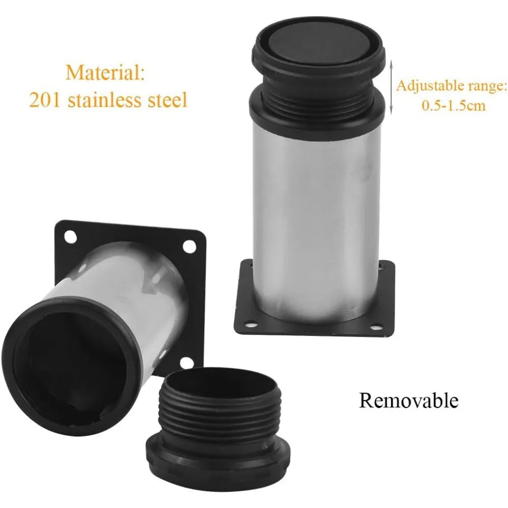 Metal Furniture Legs Adjustable Table Legs, Stainless Steel Kitchen Feet for Cabinet Furniture, Office Furniture,Sofa