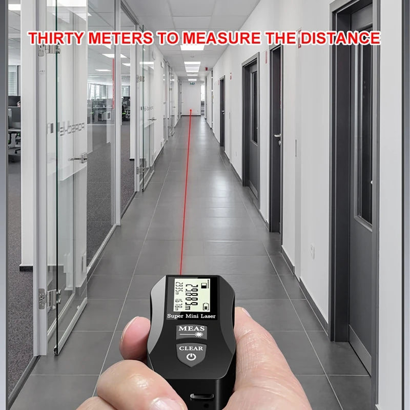 30M Mini Laser Distance Meter Continuous Measurement Electronic Ruler Infrared Measuring Instrument Handheld High-Precision