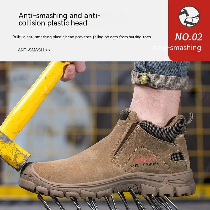 Safety Shoes Men Steel Toe Work Shoes Anti-smash Anti-puncture Indestructible Shoes Protective Boots Construction Work Shoes