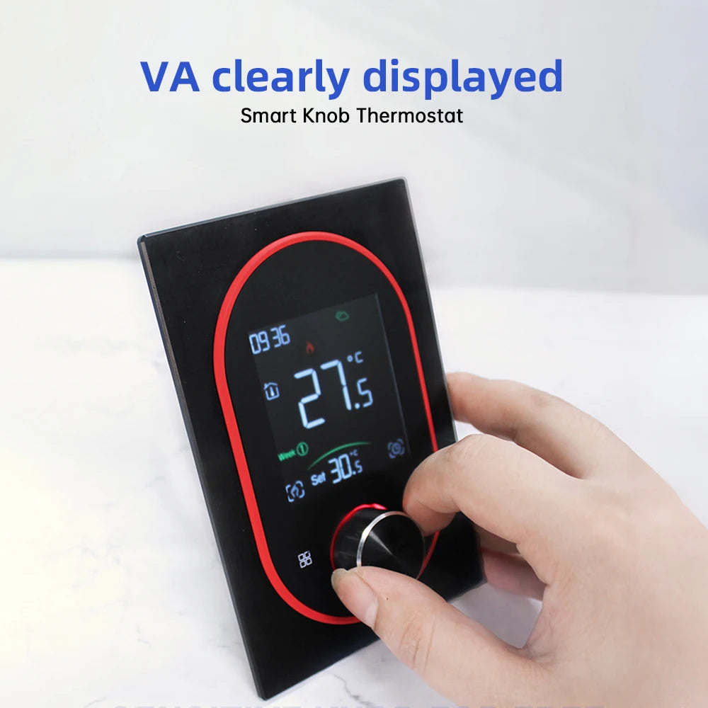 Smart Thermostat for House Water Electric Heating Water Gas Boiler AC thermostat with VA Digital Touch Screen Adjustable Knob