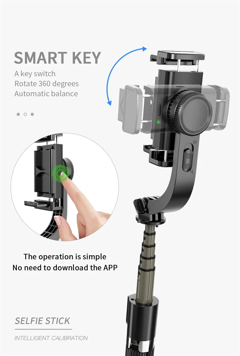 Gimbal Stabilizer For iPhone Android Cell Mobile Phone Cellphone Smartphone Action Camera Handle Grip Selfie Stick Video Tripod