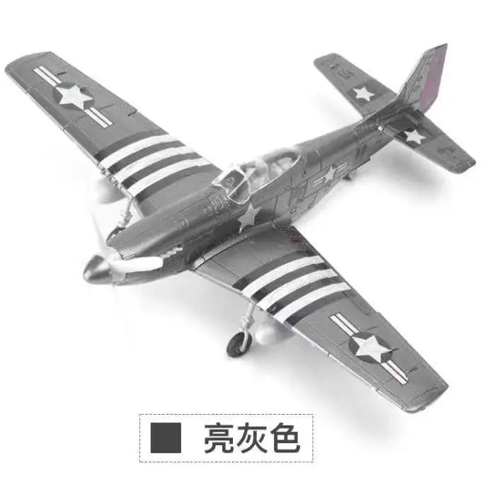 1/48 WWII Fighter Model Pirate Mustang Spitfire Hurricane BF109 4D Assemble Aircraft Plastic DIY Airplane Toy Building Kits