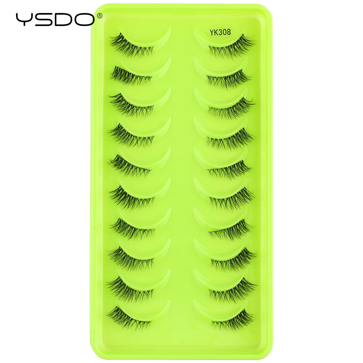 YSDO 3/7/10 Pair Half Eye Lashes Soft Natural Fake Lashes Look Short Wispy Clear Band Fox Eye Lash Faux 3d Mink Eyelashes Makeup