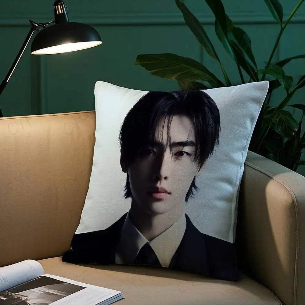 Kpop Singer P-Park Sunghoon Pillow Case Anti-dustmite Pillowcase Invisible zipper silky short plush Sofa cushion cover