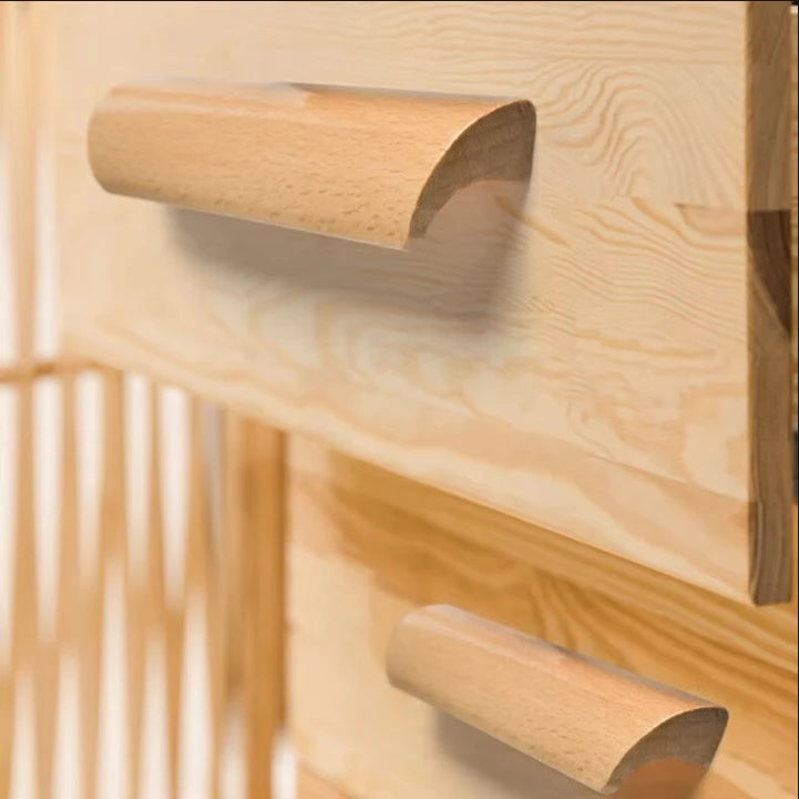 Natural Wood Furniture Handles Kitchen Door Knobs Cabinets Pulls Beech Wooden Handles for Cabinet and Drawers Furniture Hardware