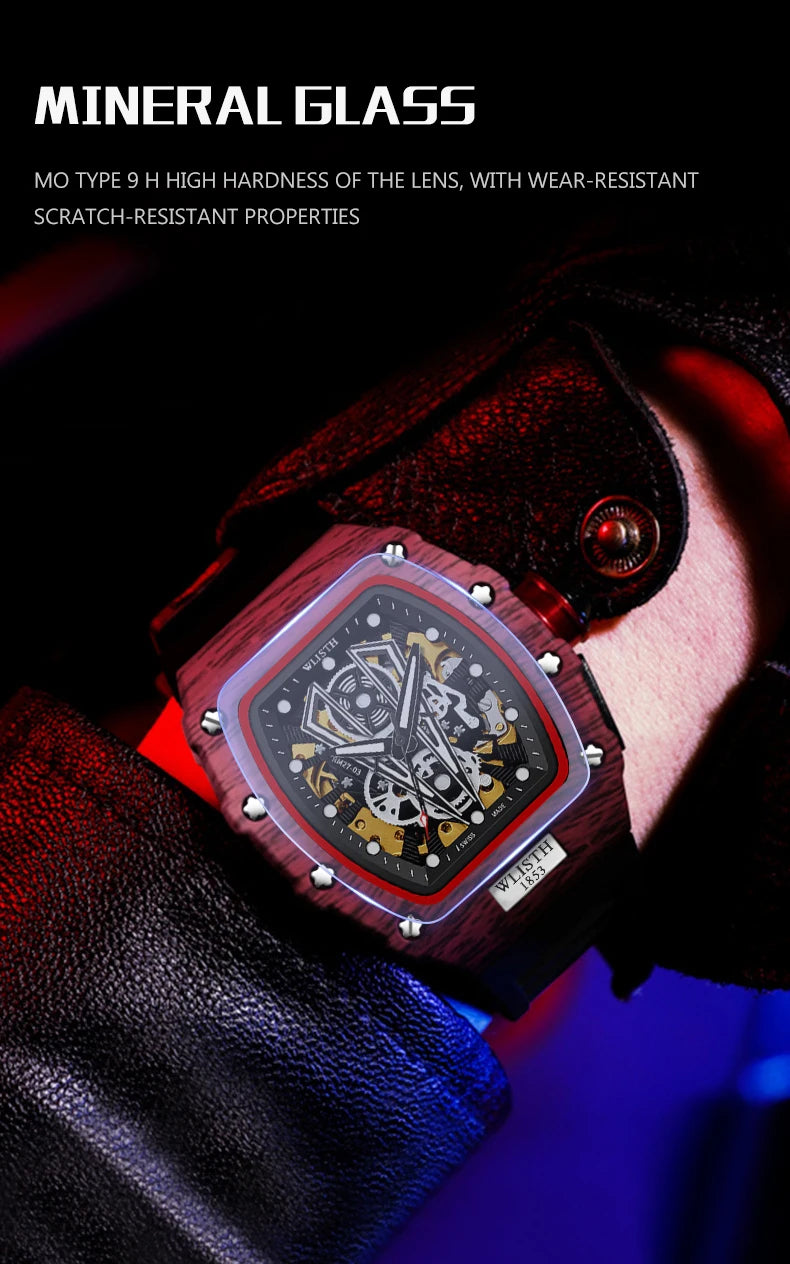 Automatic Watch Mechanical Watches for Man Barrel Type Mechanical Watch Men Waterproof Luminous Business Men Montre Homme