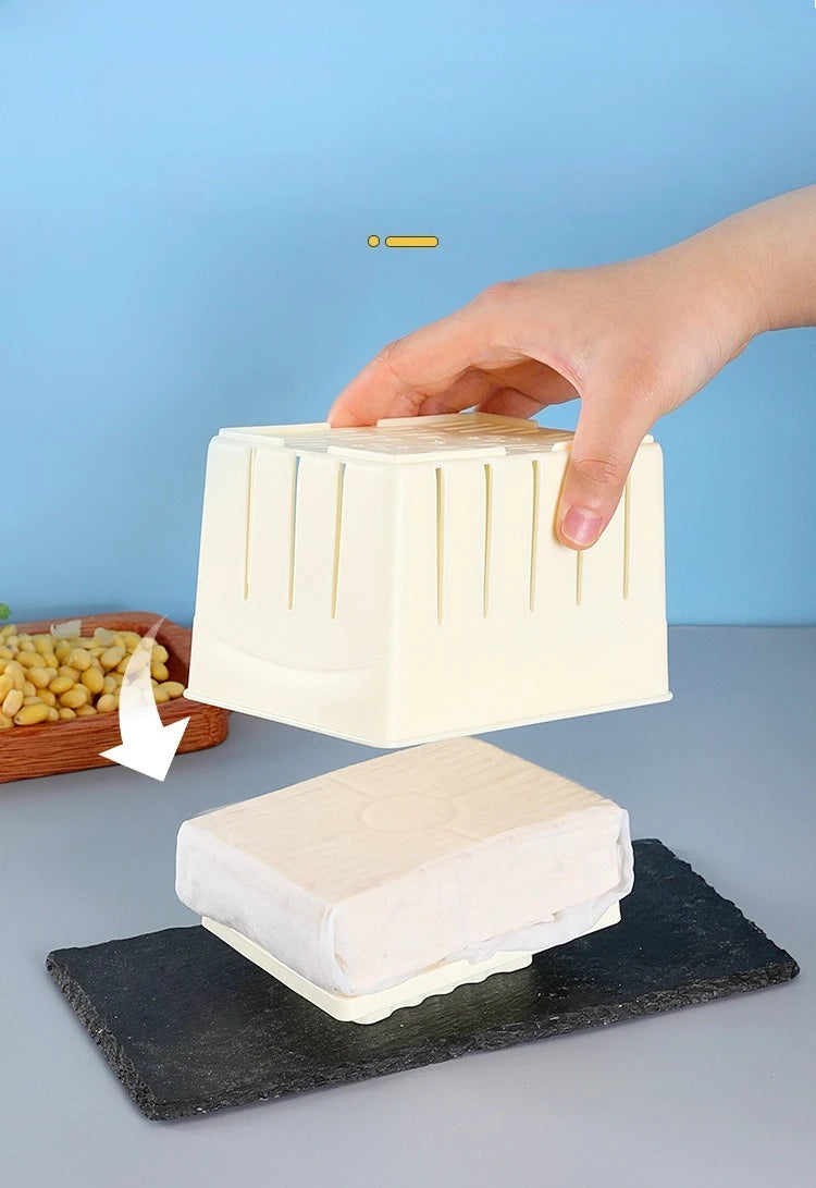 DIY Plastic Tofu Press Mould Homemade Tofu Mold Soybean Curd Tofu Making Mold With Cheese Cloth Kitchen Cooking