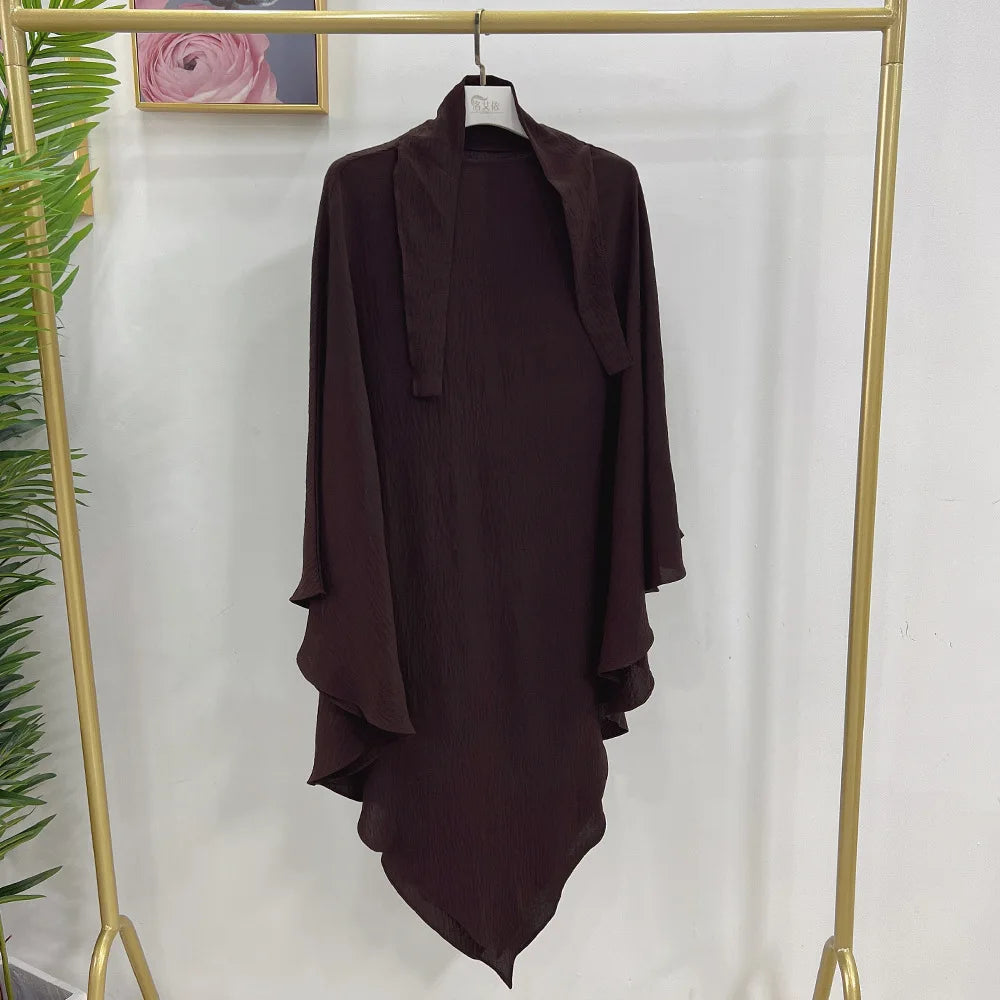 Eid Muslim Long Khimar Prayer Hijab for Women Ramadan Wrap Overhead Prayer Scarf  Islamic Dubai Saudi Niqab Headscarf 2024