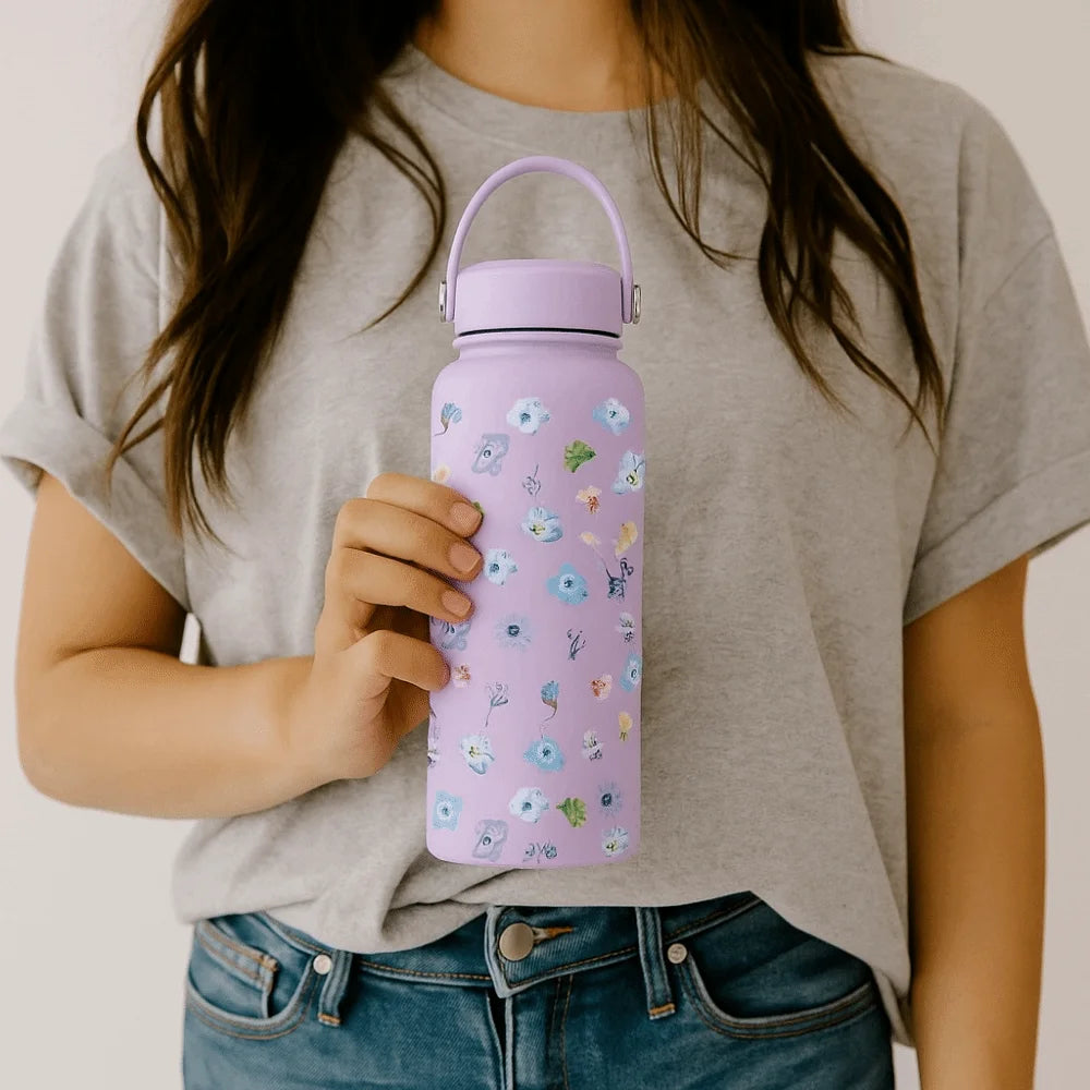 Gift INS Insulated Water Bottle Portable 1L Outdoor Insulated Mug Stainless Steel Leak-proof Thermal Water Bottle Office
