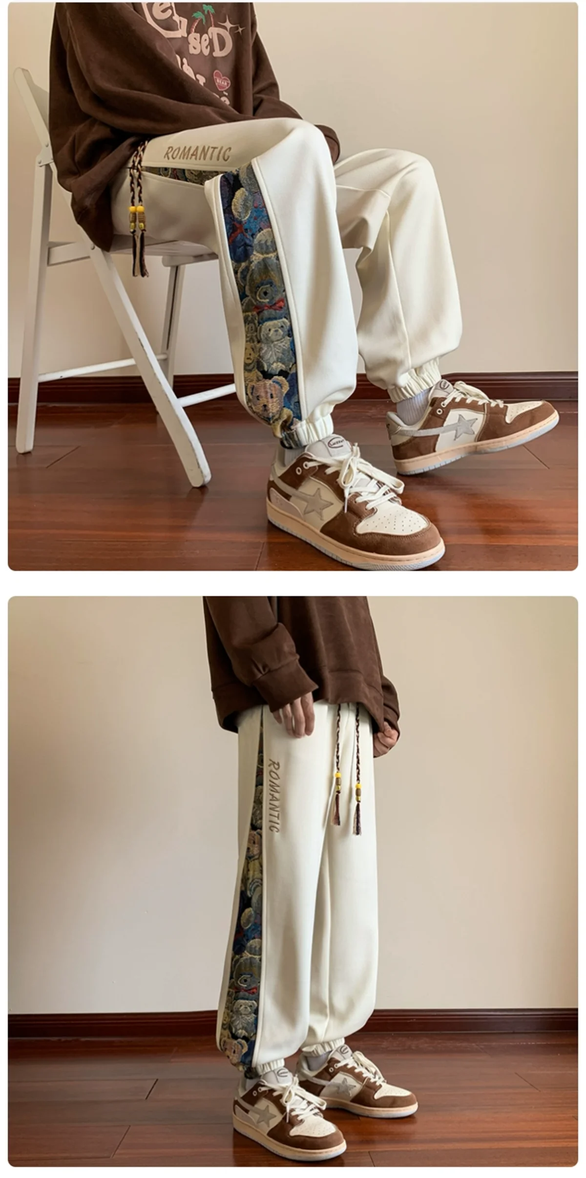 Men's Summer dressing Retro Casual Pants New Fashion Trends Versatile Loose Straight Trousers Men Casual Pant