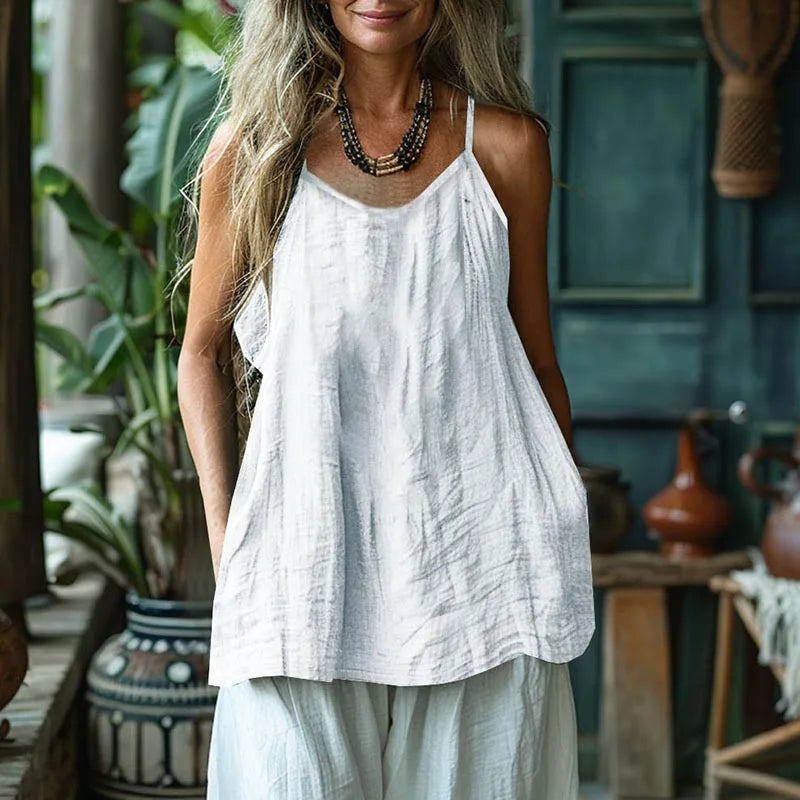 Summer Women Casual T-Shirts Female Tank Top Women Tee Solid Color Sleeveless T-Shirt For Women Cotton Linen Loose Vest