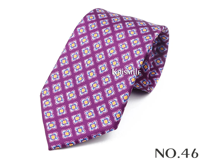 New Design Bohemian Style Necktie For Men Silk Touch Soft Blue Red Yellow Necktie Fit Wedding Party Business Office Accessory