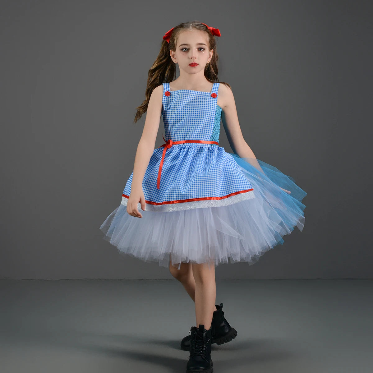 Kids Girls Halloween Costume Wizard of Oz Scarecrow Tin Man Lion Witch Princess Tutu Dress Role Play Party Stage Dress Outfit