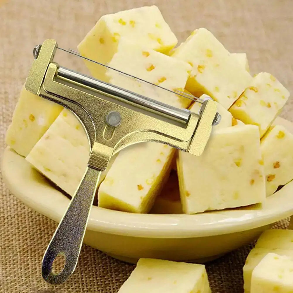 Cheese Slicer With Steel Wire & Roller Adjustable Kitchen Manual Slicer Cheese Butter Grater Thickness Cutter Che W9L5