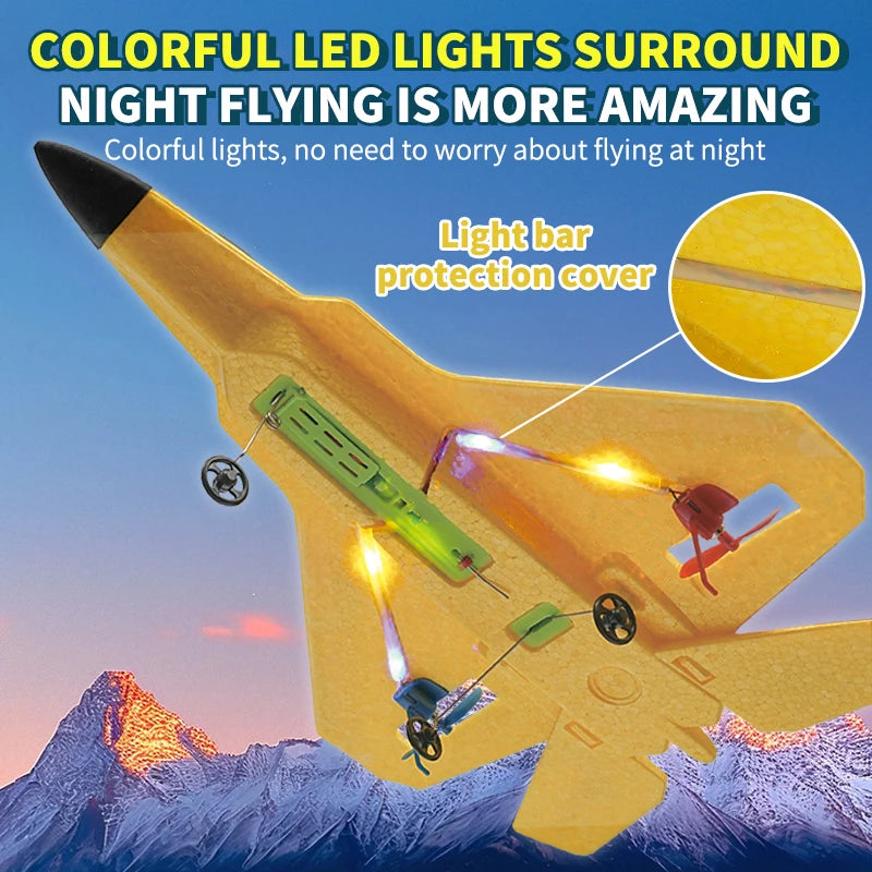 RC Plane KF803 2.4G With LED Lights RC Flying Model Glider RC Vertical Plane EPP Foam Toy Airplane Gifts For Kids