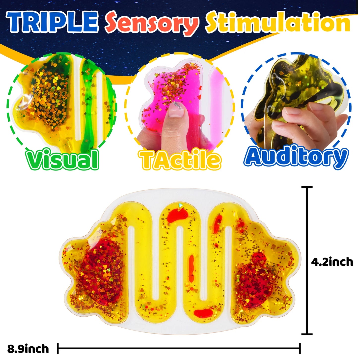 Tactile Stimulation Squishy Sensory Tubes Autism-Friendly Fidget Toy Squishy Sensory Tubes Gootoobz Originals 8PCS