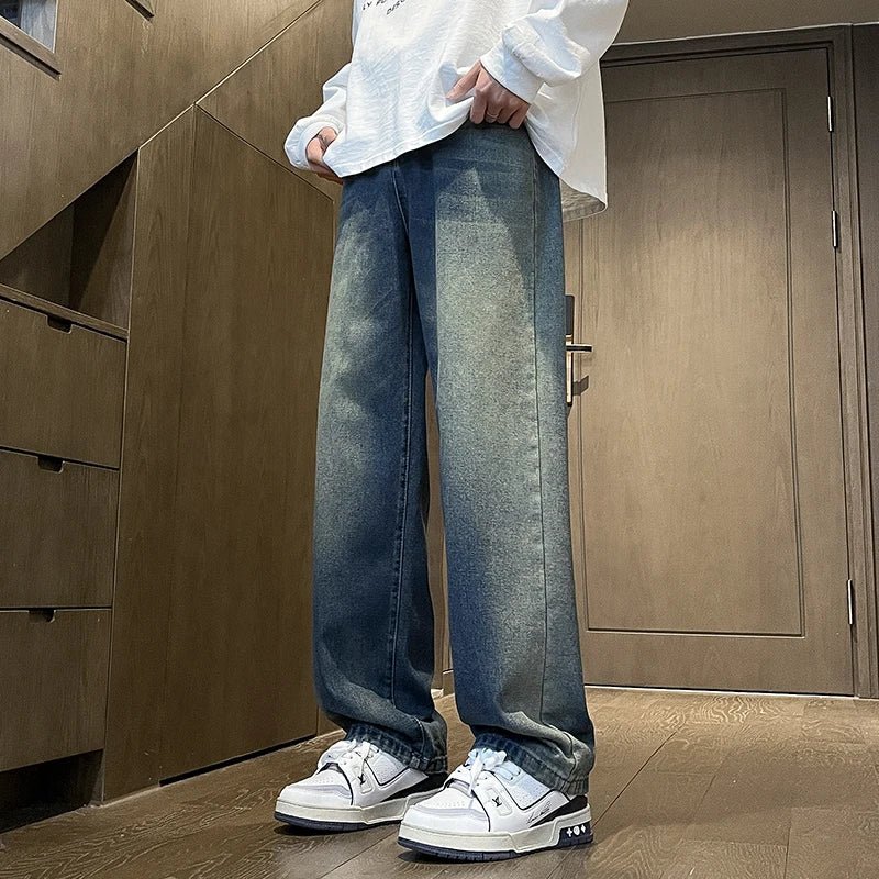 Trousers Male Men's Pants New in Pants Denim Trendy Loose Straight High Street American Trousers Sex Products Y2k Sport Clothing