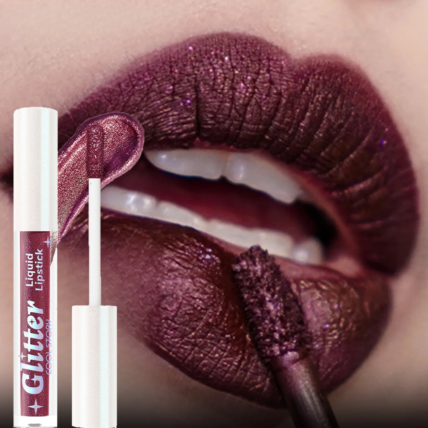 1PC Sexy Color Glitter Lipstick Flash Lasting Easy Color Diamond Lip Tint Shiny Metallic Lip Makeup Gifts for Women Cosmetics