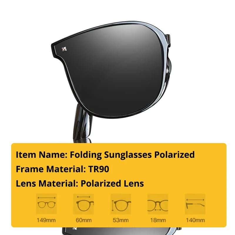 Folding Sunglasses Polarized Shade 100% Anti UV400 Summer 2023 New Square Sun Glasses For Large Face Women Men Sun Protection