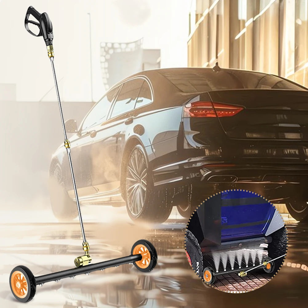 22 Inch Pressure Washer Extendable 3-Wand Undercarriage Surface Cleaner 1/4 Quick Connector High-Pressure Water Broom 4000 PSI