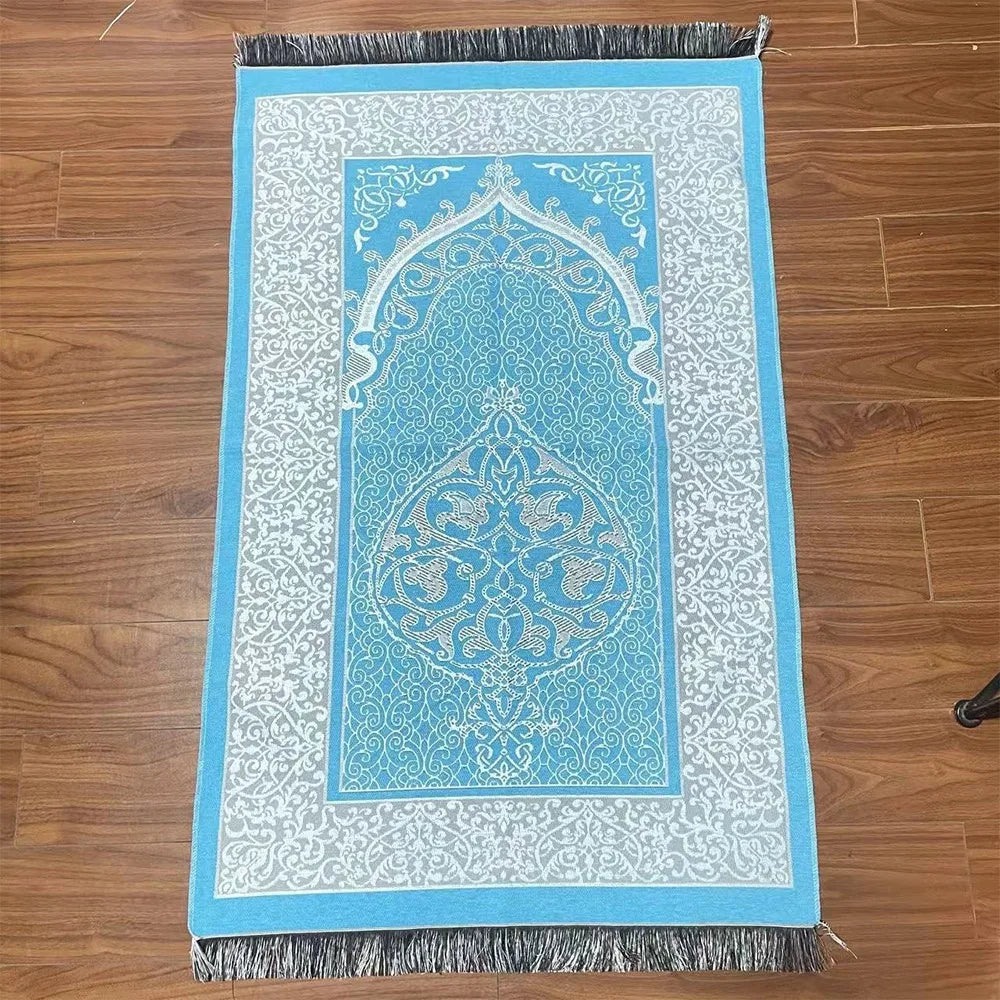 Islamic Gifts 70x110cm Muslim Prayer Rug Non-slip Foldable Prayer Mat Set Rectangle with Prayer Beads Janamaz Sajadah Travel