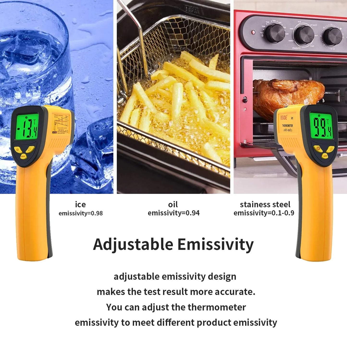 Digital Infrared Thermometer -50-550C Non-Contact Digital Laser Thermometer Gun For Meat Buffalo Milk BBQ Cooking Thermometer