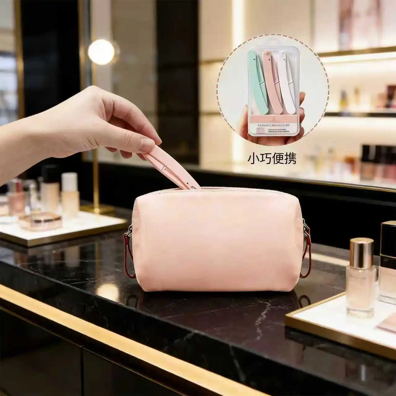 3pc Safe Folding Ladies Face Shaver Eyebrow Trimmer Blade Anti-Scratch Razor Makeup Tools Eyebrow Trimmer Face Razor for Women