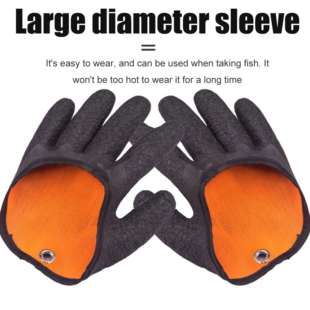 Anti-Slip Full Finger Fishing Gloves Cutproof Durable Work Gloves Fisherman Protect Hand Fish Grab Latex Hunting Gloves