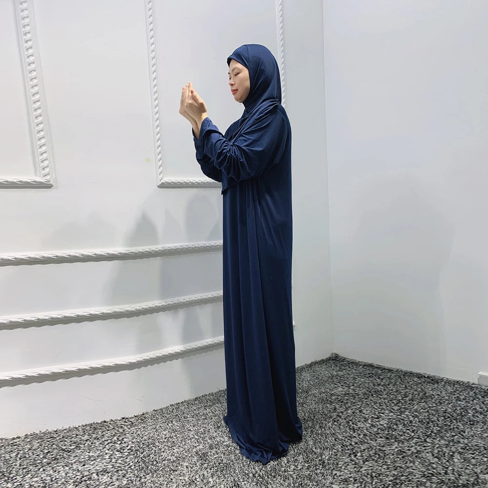 Eid Hooded Muslim Women Hijab Dress Prayer Garment Jilbab Abaya Long Khimar Full Cover Ramadan Gown Abayas Islamic Clothes Niqab