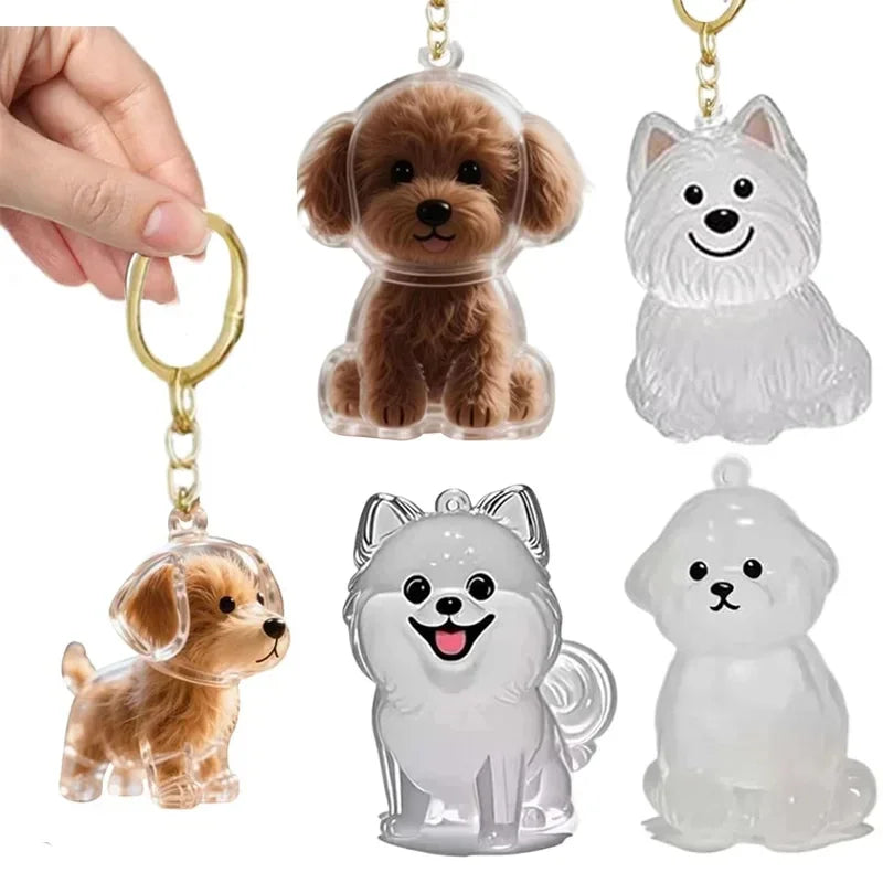 Transparent Pet Hair Keepsake Container Creative Handmade Cat Hair Pendant for Pet Hair Portable Keychain DIY Pendant Accessory