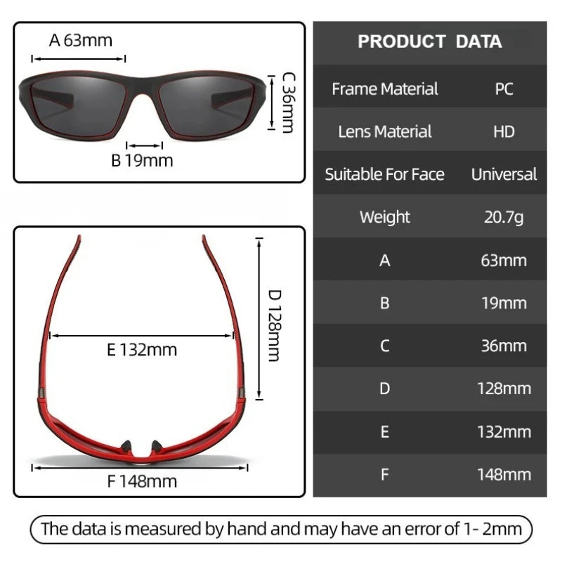 Luxury Polarized Men Driving Sunglasses Classic Retro Style Outdoor Sports Cycling Fishing Camping UV400 Protective Sun Glasses