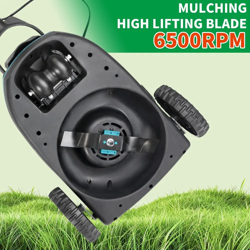 Cordless Electric Brushless Lawn Mower, Cordless (Push) Lawn Mower with 3-Position Depth Adjustment, No battery