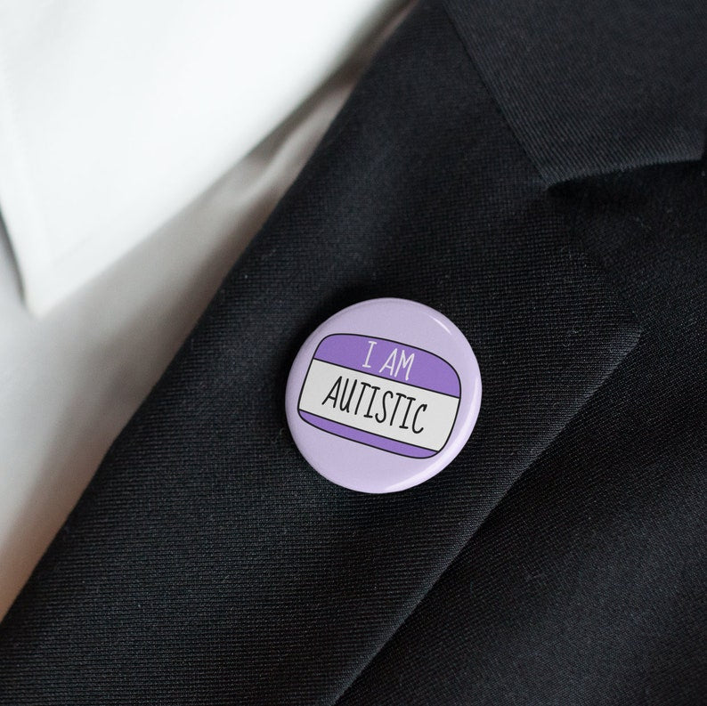 Rectangular I Am Autistic Badge Pin Mental Health  Autism  Hidden Disability