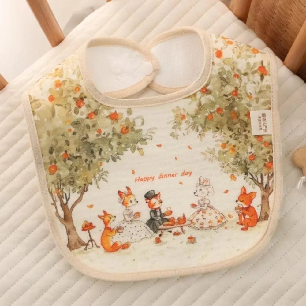 New Cotton Baby Bibs Adjustable Neck Baby Care Burp Clothes Washable Waterproof Eating Protector for Girls Boys