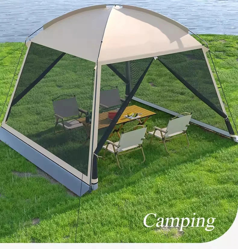 Outdoor Large Tent Canopy Sunshade Netting Portable Mosquito-Proof Tent Beach Camping Gazebo