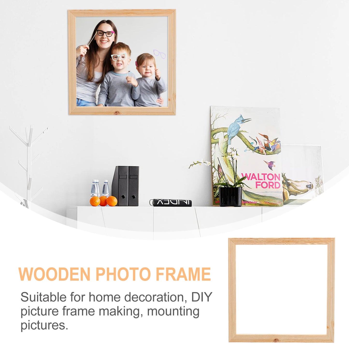 5Pcs 30X30CM Smooth Natural Pine Wood Empty Frames For Home Decor Diy Picture Frame Mounting Painting Wall Art Display Frame Set